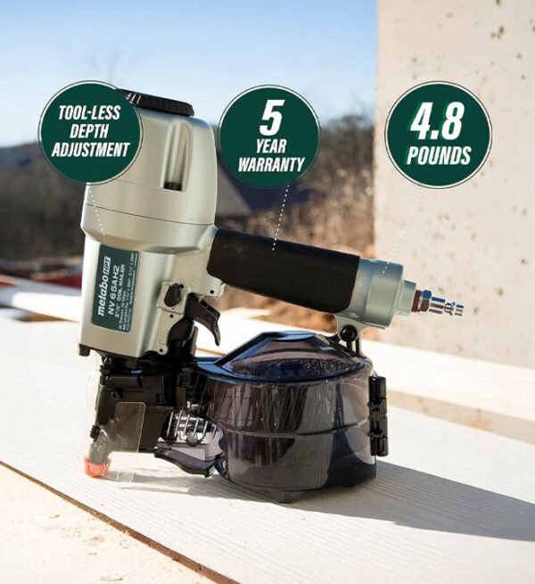 2-1/2 Inch Coil Siding Nailer - Metabo HPT - NV65AH2
